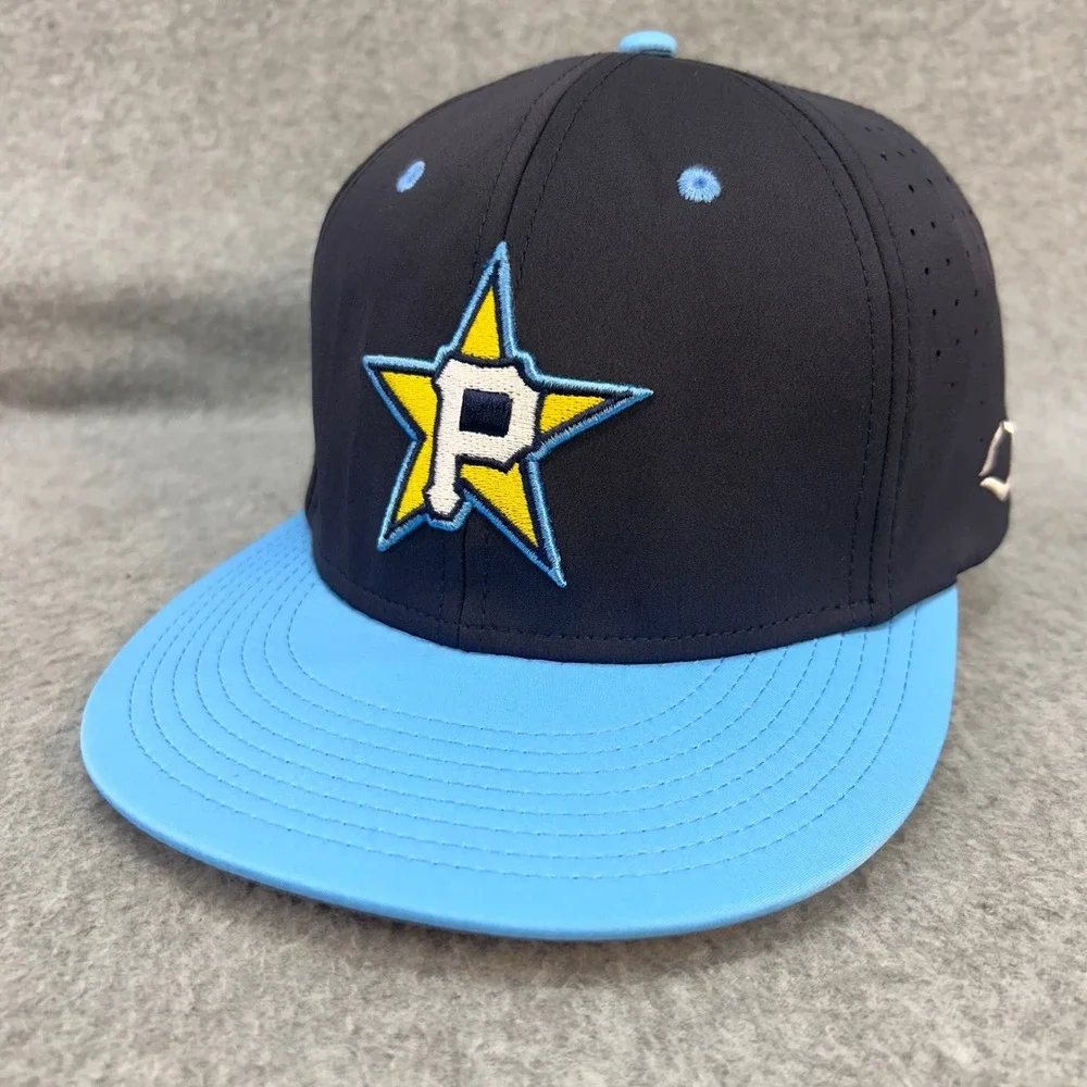 P Star Logo Mens Navy Blue EvoShield Hat Perforated Performance Cap M/L